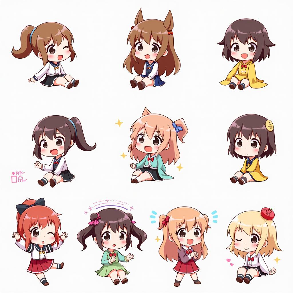 Bo suu tap hinh anh chibi nu cute de thuong voi nhieu dang ve